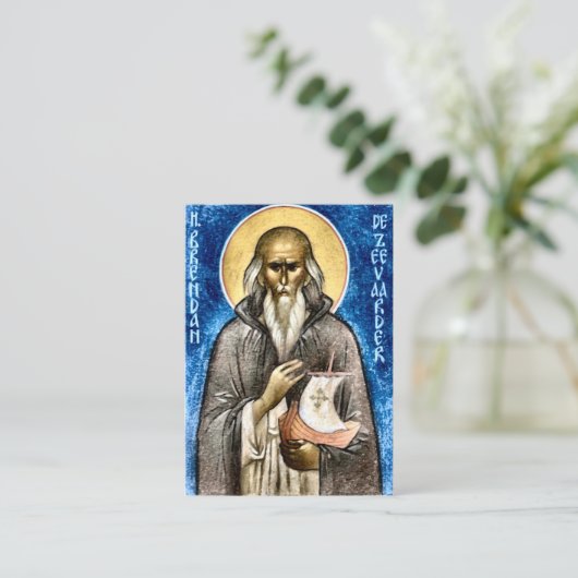 St. Brendan der orthodoxen Gebetskarte des Navigat Platzkarte (Stehend Vorderseite)