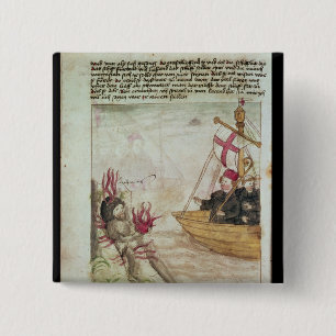 St. Brendan in seinem Schiff Button