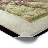 St. Brendan in seinem Schiff Poster (Ecke)