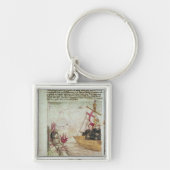 St. Brendan in seinem Schiff Schlüsselanhänger (Vorne)