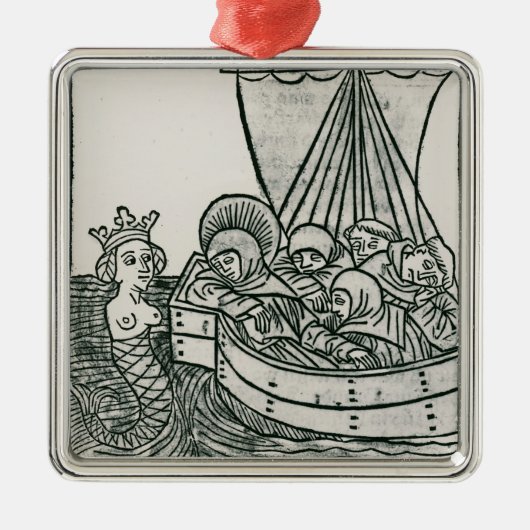 St. Brendan und die Sirene Silbernes Ornament (Vorne)