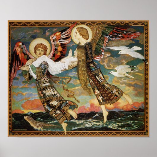 St. Bride - Carried by Angels - by John Duncan Poster (Vorne)