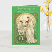 St Brigid and White Cow Karte (Gelbe Blume)