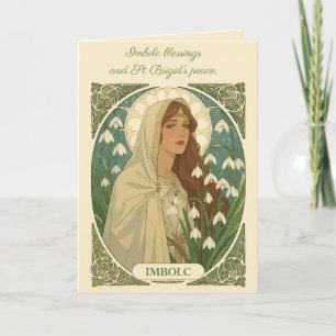 St Brigid Art Nouveau Illustration Karte