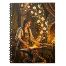 St Brigid Blacksmith Fairies Flowers Fantasy Art Notizblock