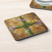 St Brigid Cross Green Rushes Crocus Imbolc Art Getränkeuntersetzer (Linke Seite)