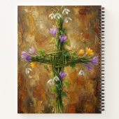 St Brigid Cross Green Rushes Crocus Imbolc Art Notizblock (Rückseite)