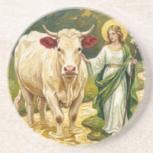 St. Brigid & Die Weiße Kuh (Imbolc) Getränkeuntersetzer