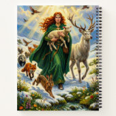 St. Brigid Frühlingsgöttin Waldtiere Imbolc Notizblock (Rückseite)