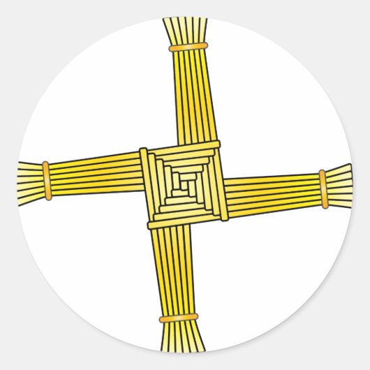 St. Brigid-Kreuz Runder Aufkleber (Vorderseite)