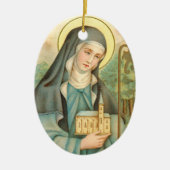 St. Brigid of Ireland (M 014) Keramik Ornament (Vorne)