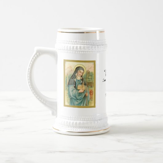 St. Brigid of Ireland (M 014, Kurzer Text) Bierglas (Links)
