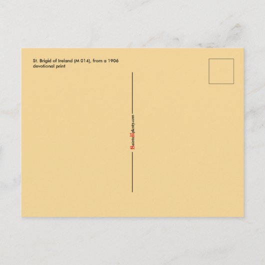 St. Brigid of Ireland (M 014) Postkarte (Rückseite)
