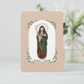 St. Brigid of Kildare Gebet Card Dankeskarte (Stehend Vorderseite)