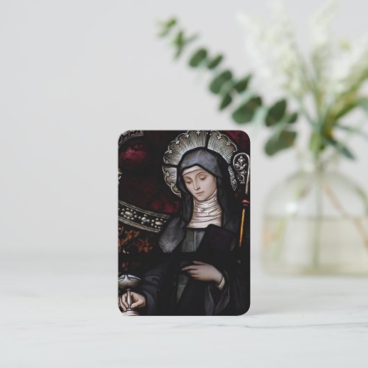 St. Brigid of Kildare Religious Holy Card Visitenkarte (Stehend Vorderseite)