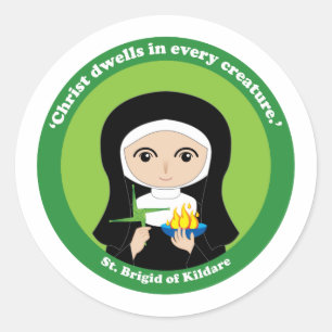 St. Brigid of Kildare Runder Aufkleber
