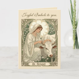 St Brigid Patroness Saint Of Ireland With White Co Karte