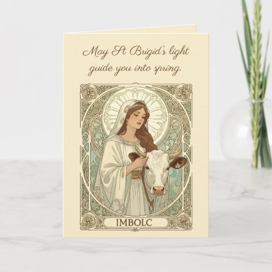 St. Brigid Schutzpatronin Irlands Imbolc Karte (Vorderseite)