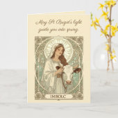 St. Brigid Schutzpatronin Irlands Imbolc Karte (Gelbe Blume)