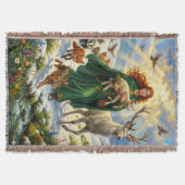 St Brigid Spring Goddess Woodland Animals Imbolc Decke (Vorderseite)