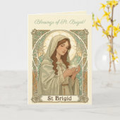 St Brigid The Patron Of Dairy Workers Karte (Gelbe Blume)