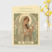 St Brigid The Patron Saint of Dairymaids Karte (Gelbe Blume)