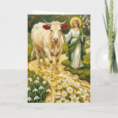 St. Brigid & The White Cow (Imbolc) Karte (Rückseite)