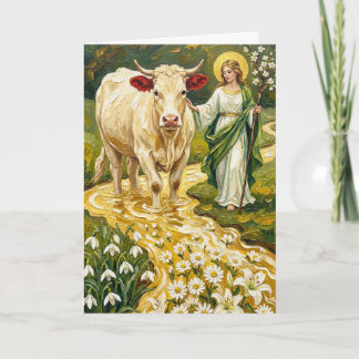 St. Brigid & The White Cow (Imbolc) Karte