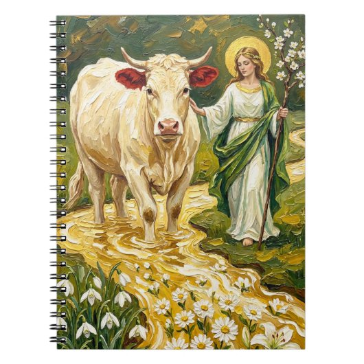 St. Brigid & The White Cow (Imbolc) Notizblock (Vorderseite)
