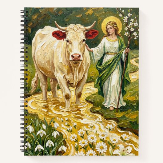 St. Brigid & The White Cow (Imbolc) Notizblock (Vorderseite)