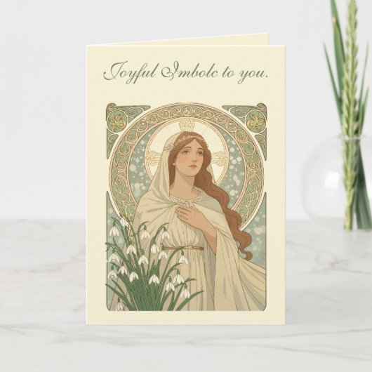 St. Brigid und Schneeglöckchen Eine kontemplative Karte (Vorderseite)