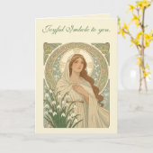 St. Brigid und Schneeglöckchen Eine kontemplative Karte (Gelbe Blume)