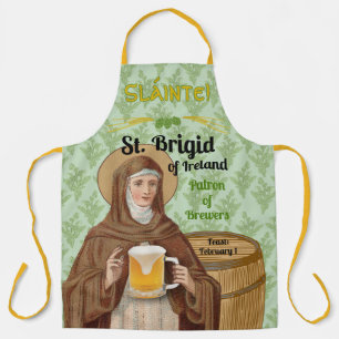 St. Brigid von Irland und ihr Bierfass Schürze