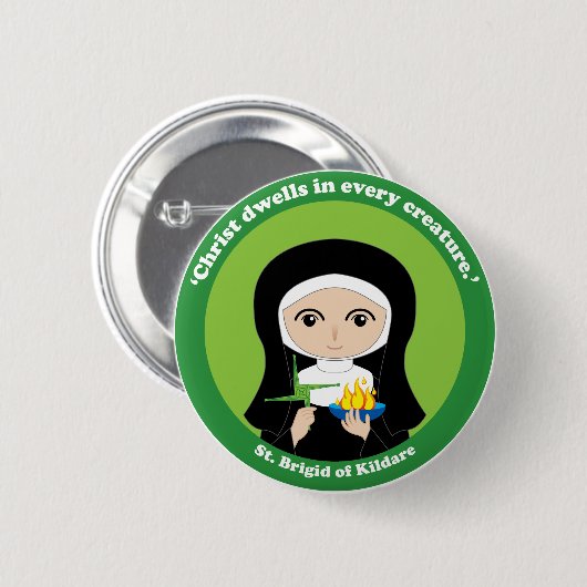 St. Brigid von Kildare Button (Vorne & Hinten)