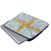 St Brigid's Cross Snowdrops Golden Imbolc Art Laptopschutzhülle (Vorne Knopf)