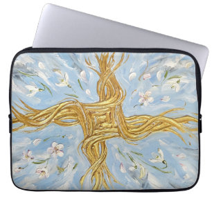 St. Brigids Kreuz Schneeglöckchen Golden Imbolc Ku Laptopschutzhülle