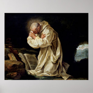 St. Bruno, der in der Wüste, 1763 betet Poster