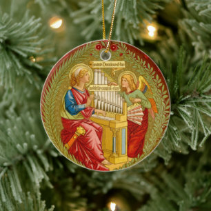 St. Cäcilia von Rom (SNV 36) Rund Keramik Ornament