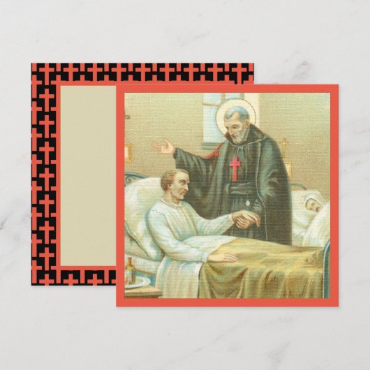 St. Camillus Comforting a Invalid (M 021) Card (Vorne/Hinten)