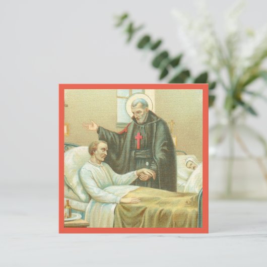 St. Camillus Comforting a Invalid (M 021) Card (Stehend Vorderseite)