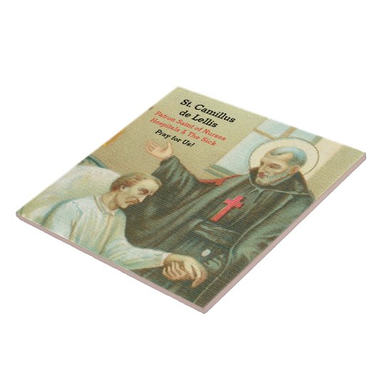 St. Camillus Comforting an Invalid (M 021) Fliese (Seite)