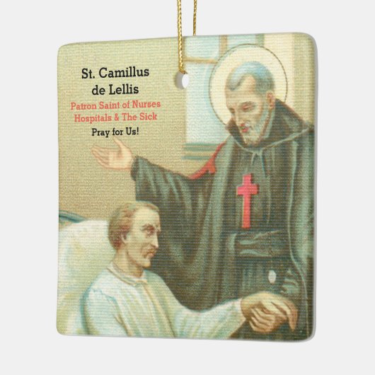 St. Camillus Comforting an Invalid (M 021) Keramikornament (Links)
