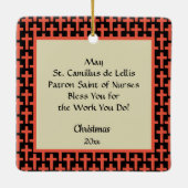 St. Camillus Comforting an Invalid (M 021) Keramikornament (Rückseite)