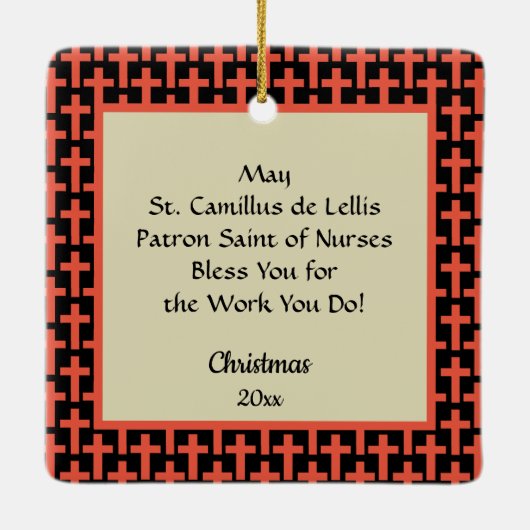 St. Camillus Comforting an Invalid (M 021) Keramikornament (Rückseite)