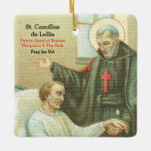 St. Camillus Comforting an Invalid (M 021) Keramikornament (Vorderseite)