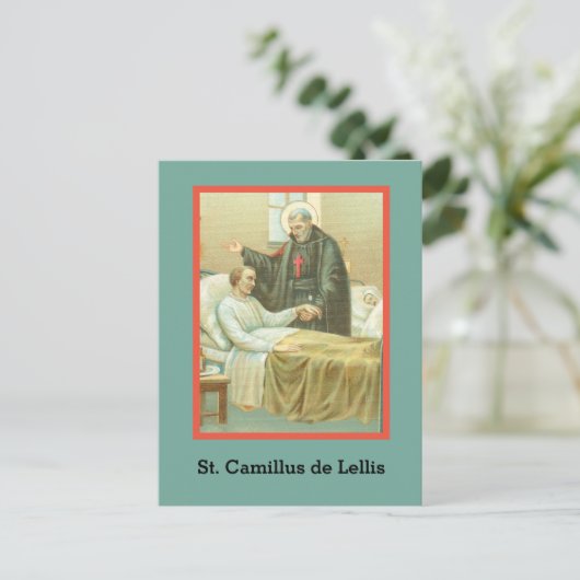 St. Camillus Comforting an Invalid (M 021) Postkarte (Stehend Vorderseite)