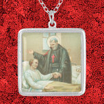 St. Camillus Comforting an Invalid (M 021) Versilberte Kette<br><div class="desc">In seiner Jugend war der Heilige Camillus de Lellis (1550-1614) Soldat gewesen und hatte eine eklige Beinwunde erhalten, die einfach nicht heilen würde. Er wurde von seinen Ärzten in einen hoffnungslosen Fall gebracht und zog nach Rom und betrat das St. James Hospital für The Incurable. Ansonsten robuste und ruhelose, begann...</div>
