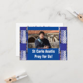 St Carlo Acutis Karte (Vorderseite/Rückseite Beispiel)