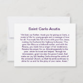 St Carlo Acutis Karte (Rückseite)