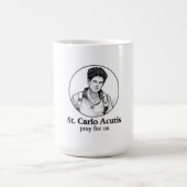 St. Carlo Acutis Religious Icon & Sketch Design Kaffeetasse (Mittel)